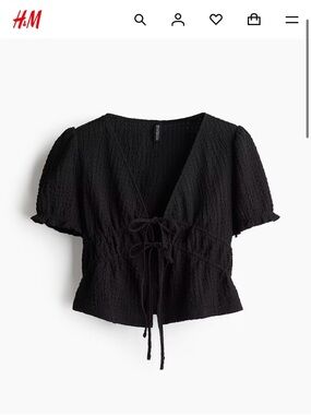 H&M crinkled tie-front top